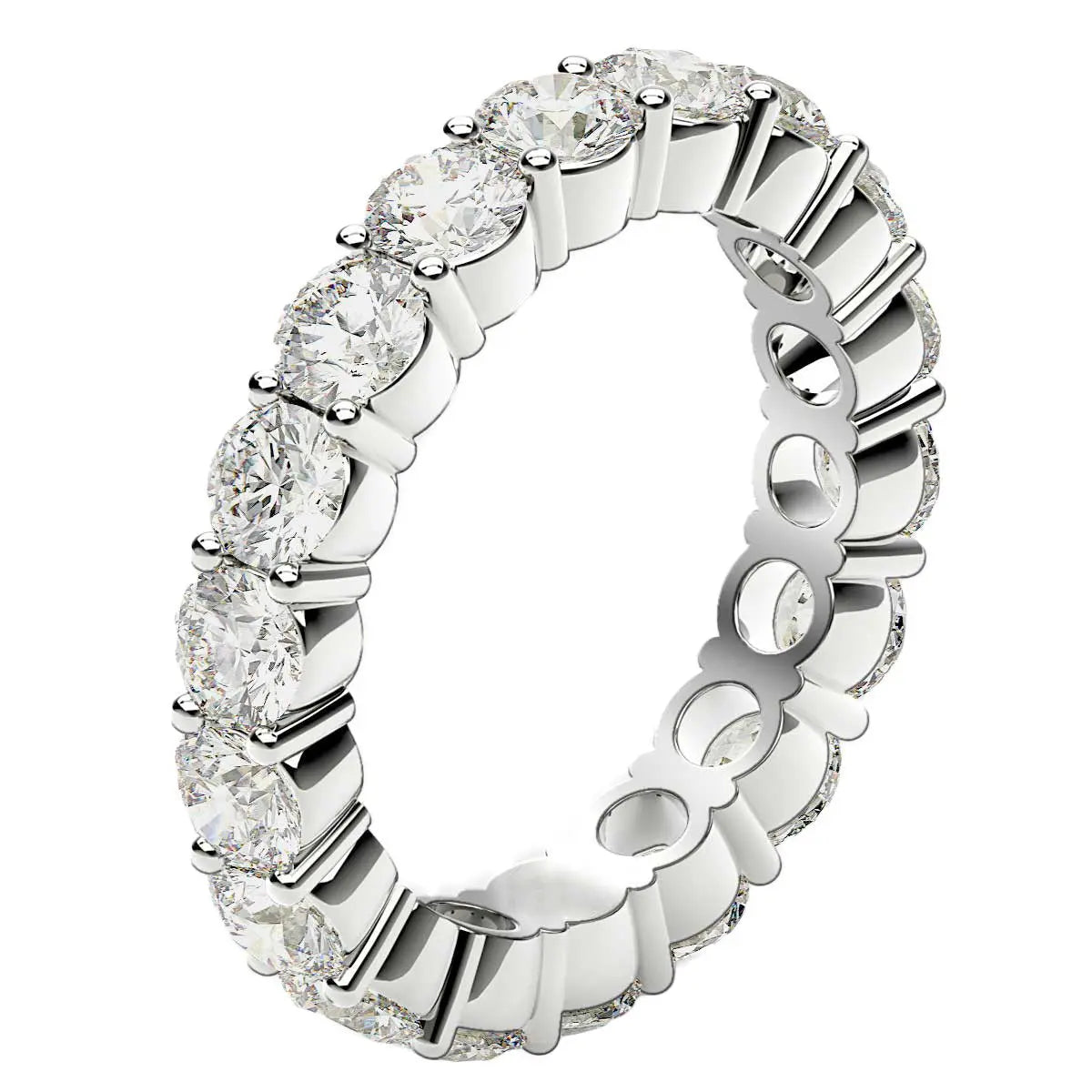 Round Cut Lab Grown Diamond Eternity Ring in 14k White Gold (2 cttw FG/VS2) RCJ