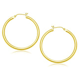 10k Yellow Gold Polished Hoop Earrings (3x40mm)Monde Trend