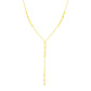 14K Yellow Gold Lariat Necklace with Paperclip Chain Stations RCJ