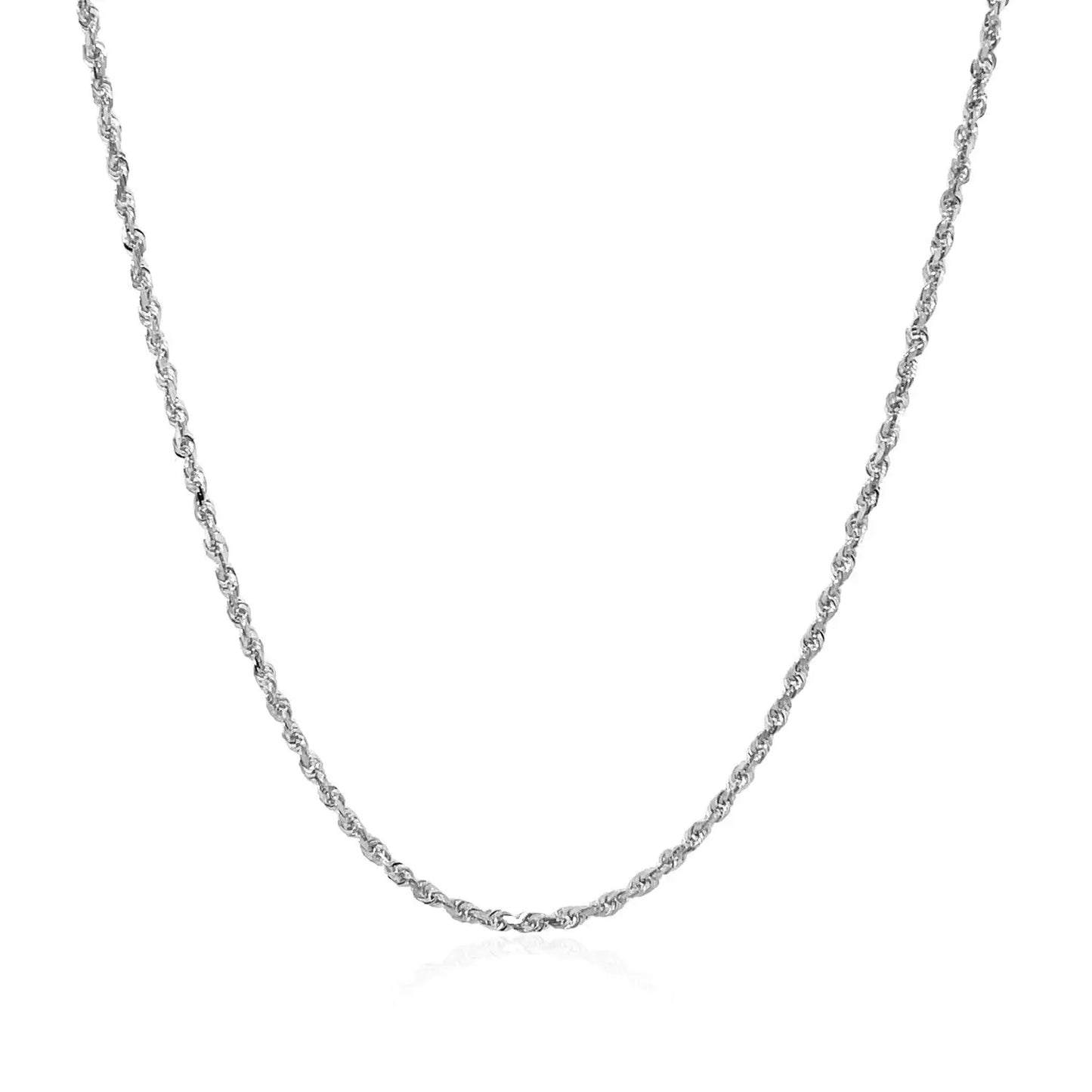 10k White Gold Solid Diamond Cut Rope Chain (1.40 mm)Monde Trend