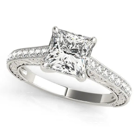 14k White Gold Princess Cut Diamond Engagement Ring (1 1/4 cttw) RCJ