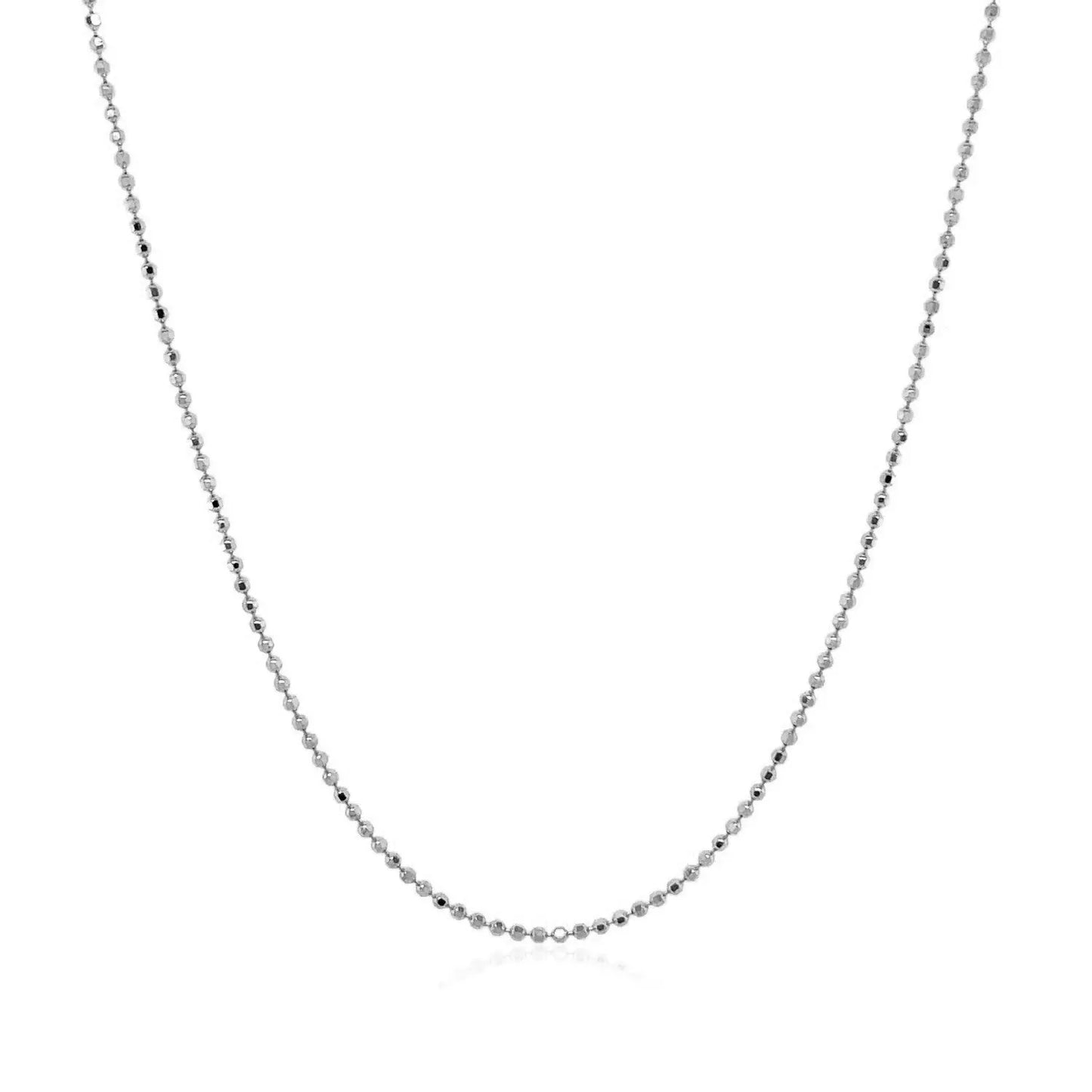 14k White Gold Diamond Cut Bead Chain (0.90 mm)Monde Trend