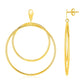 14k Yellow Gold Post Earrings with Open Polished Circle Dangles RCJ