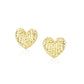 14k Yellow Gold Puffed Heart Earrings with Diamond Cuts RCJ