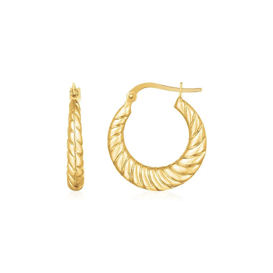 14K Yellow Gold Polished Twisted Cable Graduated Hoops RCJ