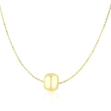 14k Yellow Gold Necklace with Shiny Barrel Bead Charm RCJ