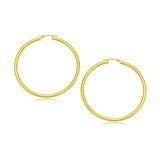 10k Yellow Gold Polished Hoop Earrings (3x30mm)Monde Trend