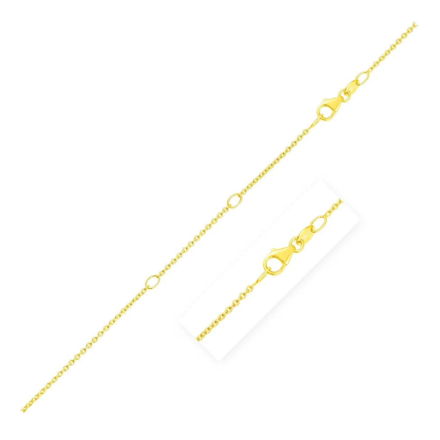 Double Extendable Diamond Cut Cable Chain in Yellow Gold (1.30 mm) RCJ