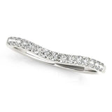 14k White Gold Round Pave Setting Curvy Diamond Wedding Band (1/4 cttw) RCJ