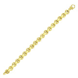 14k Yellow Gold Rolo Design Shiny Bracelet (9.75 mm) RCJ