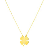 14K Yellow Gold Four Leaf Clover Necklace RCJ