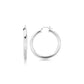 Sterling Silver Thick Rhodium Plated Polished Hoop Style Earrings (4x35mm) RCJ