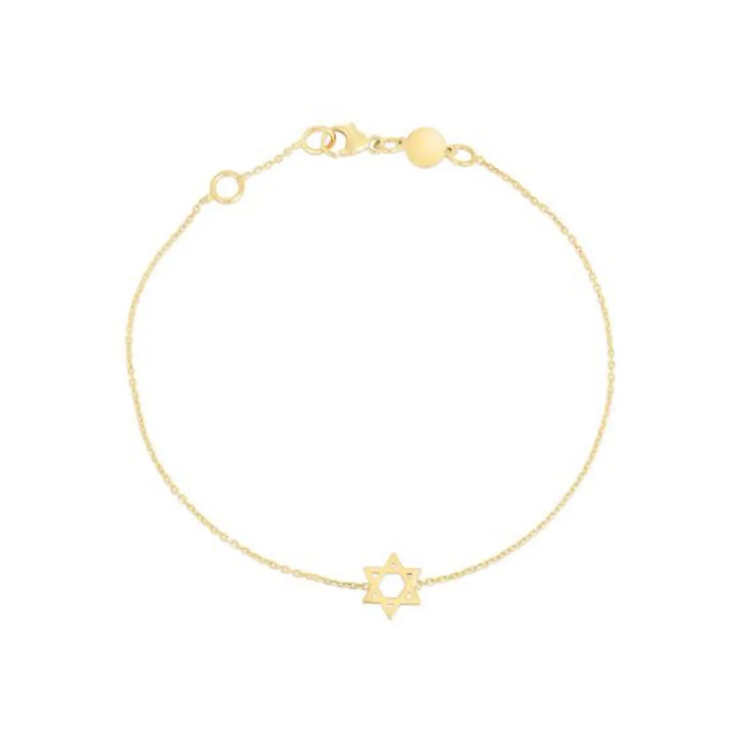 14k Yellow Gold Star of David Bracelet RCJ