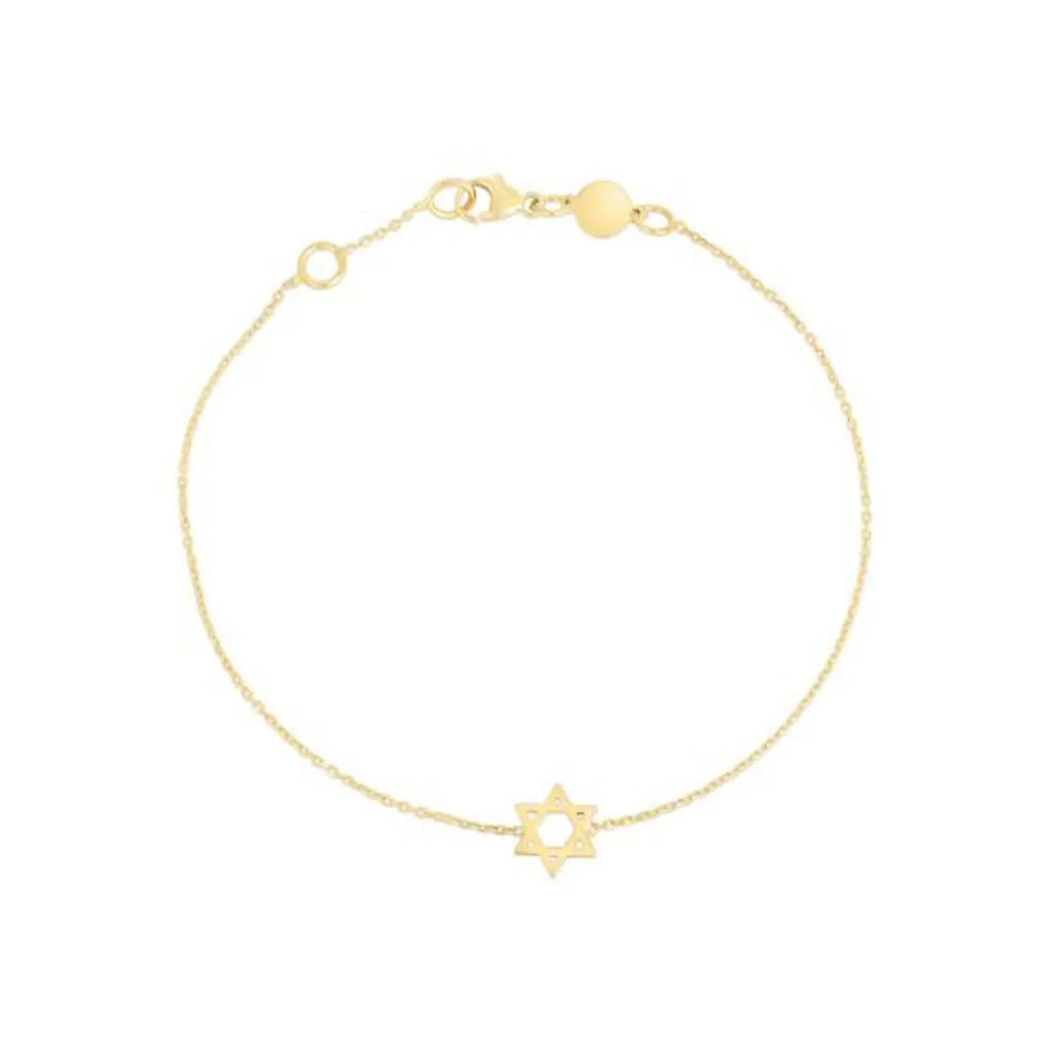 14k Yellow Gold Star of David Bracelet RCJ