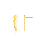 14k Yellow Gold Graduated Circles Climber Post Earrings RCJ