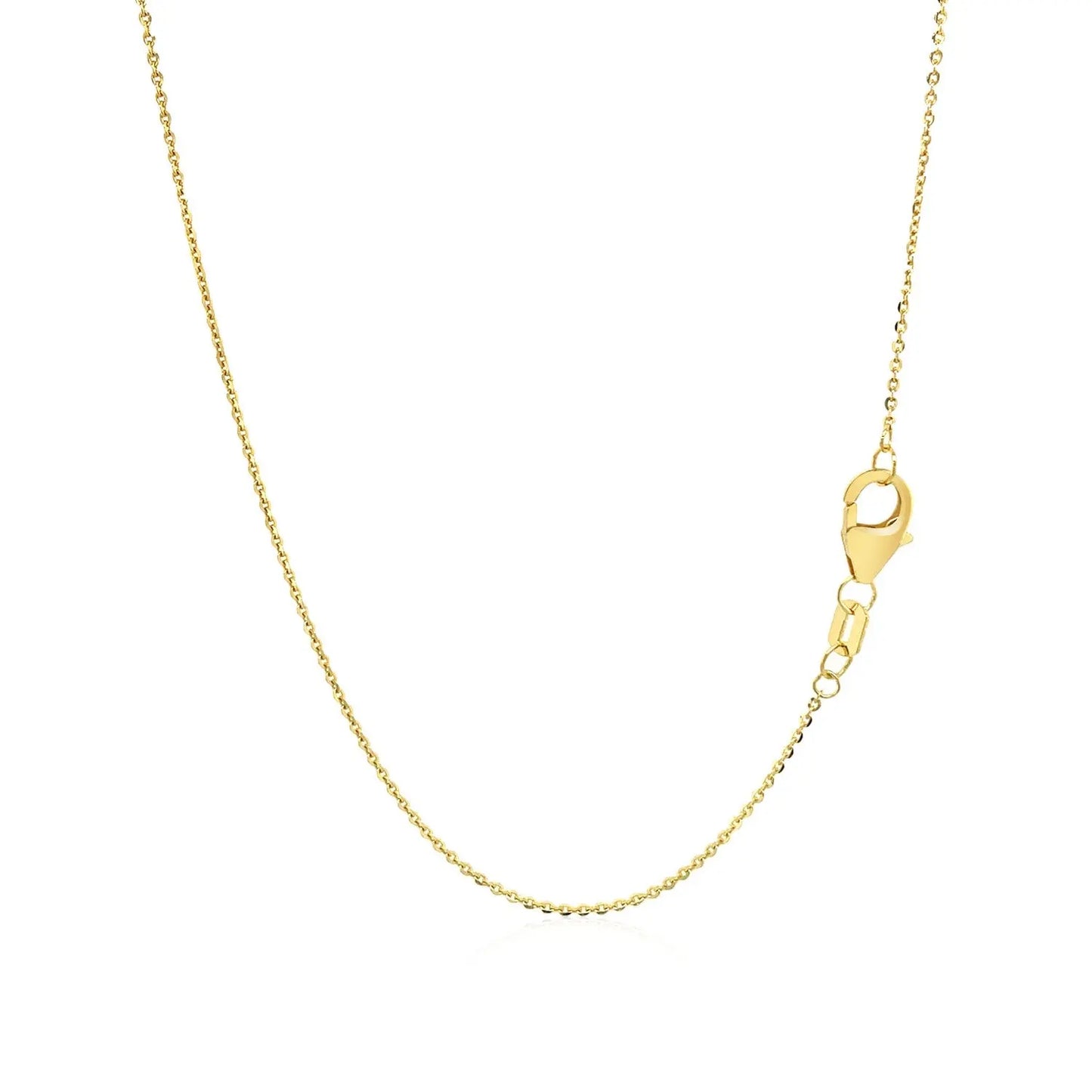 14k Yellow Gold Chain Necklace with Sliding Puffed Heart Charm RCJ