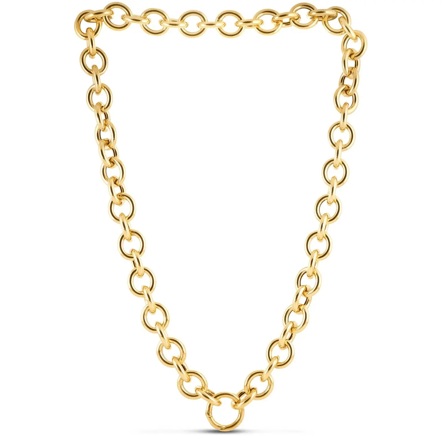 14k Yellow Gold Round Link Chain Necklace RCJ