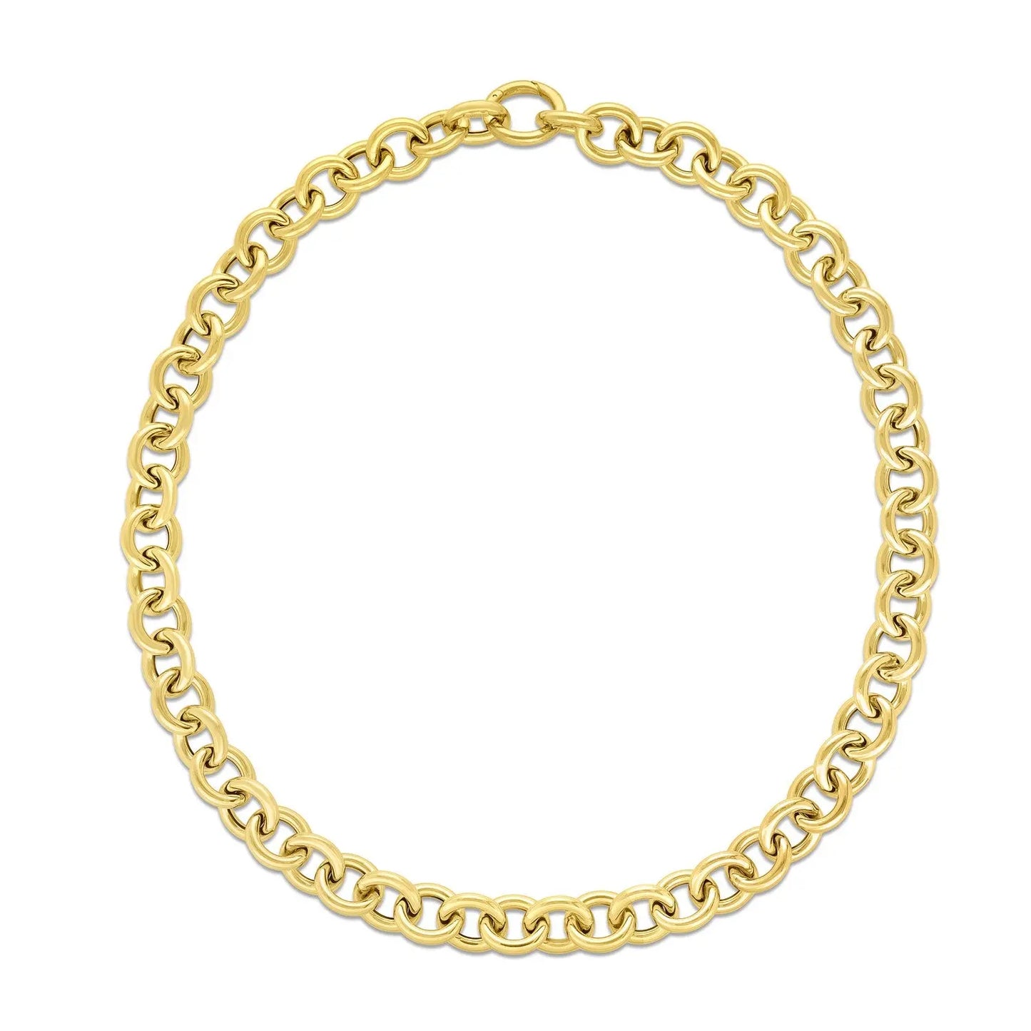 14k Yellow Gold Round Link Chain Necklace RCJ