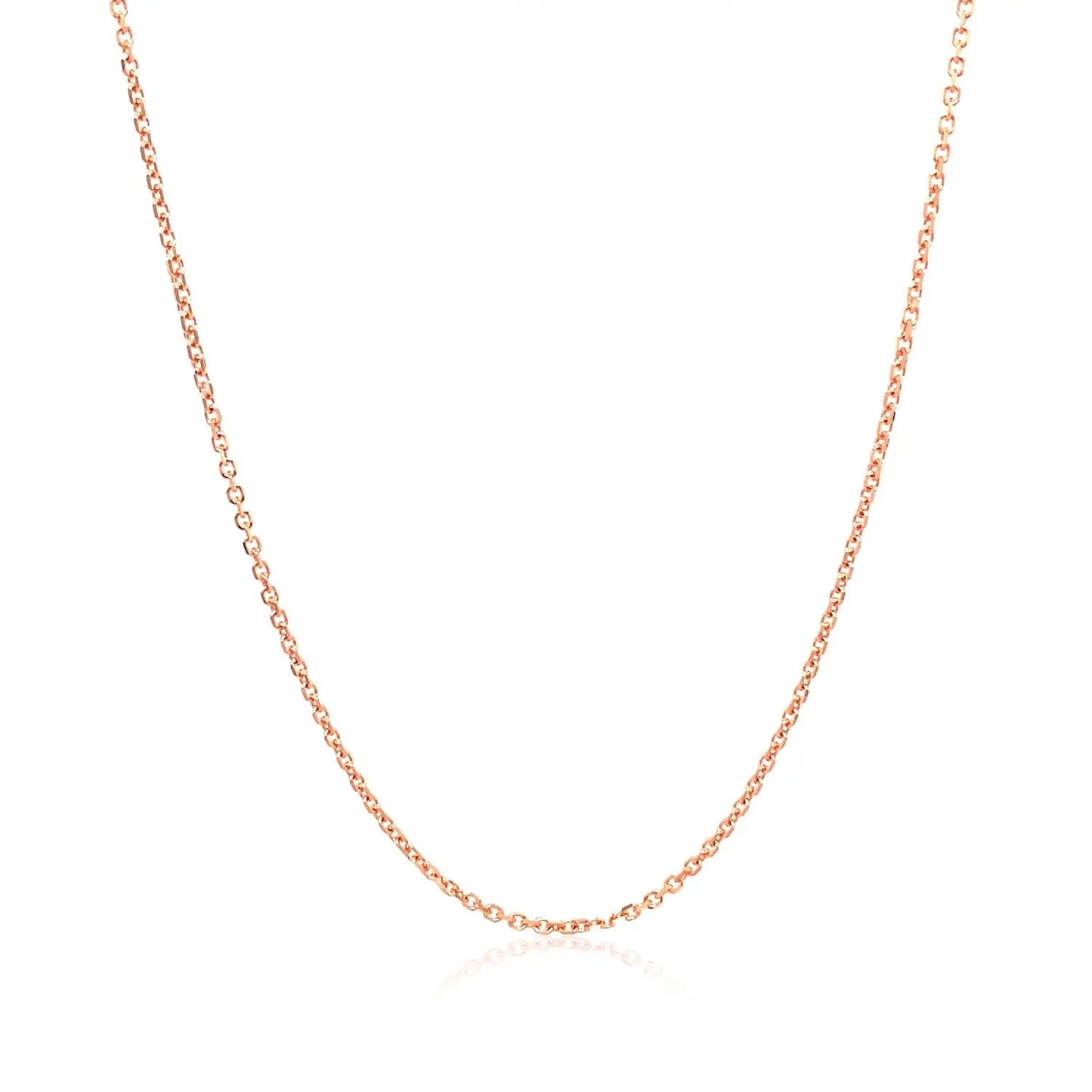 14k Rose Gold Diamond Cut Cable Link Chain (1.10 mm)Monde Trend