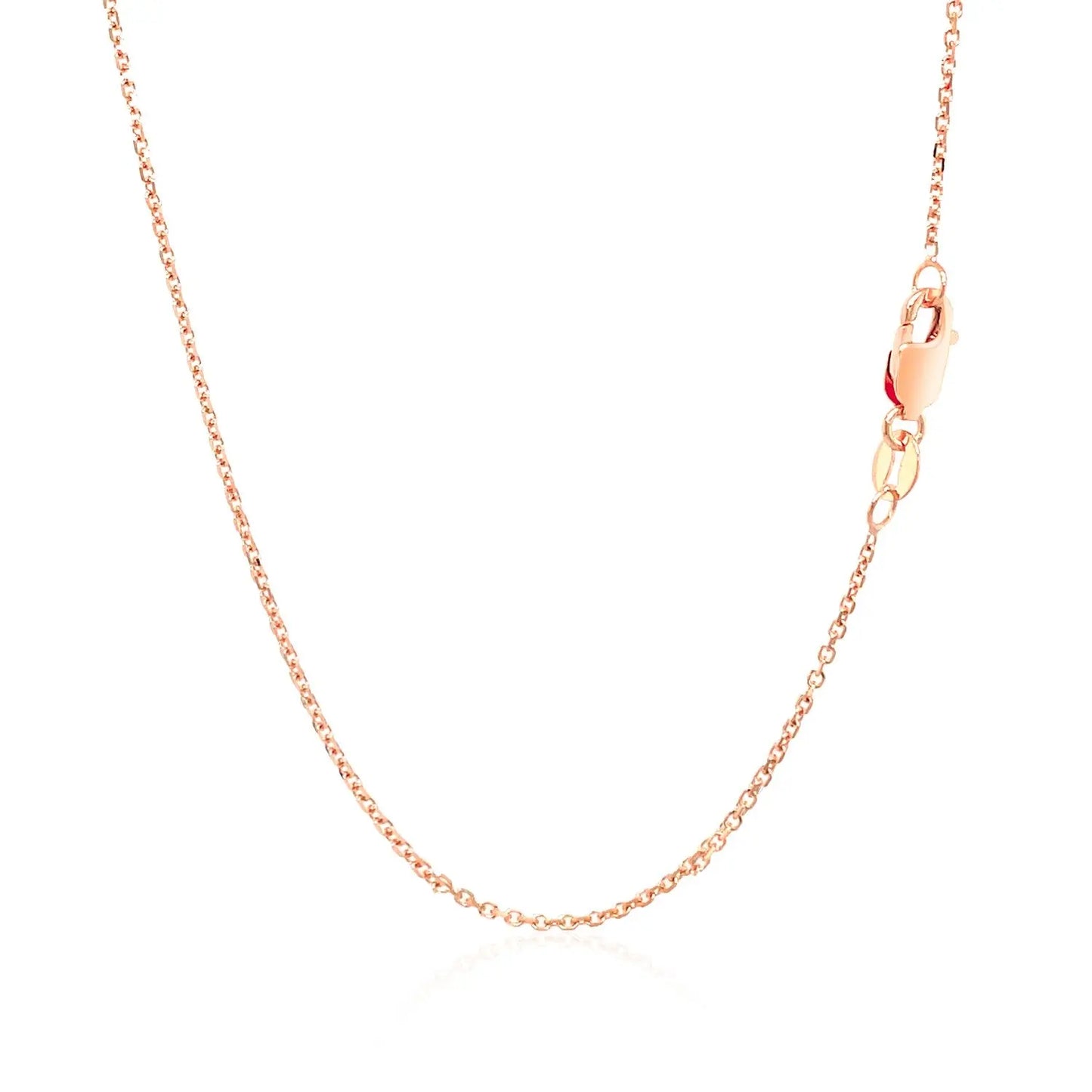 14k Rose Gold Diamond Cut Cable Link Chain (1.10 mm)Monde Trend