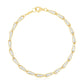 14k Two Tone Gold High Polish Diamond Cut Link Chain Bracelet (3.20 mm)Monde Trend