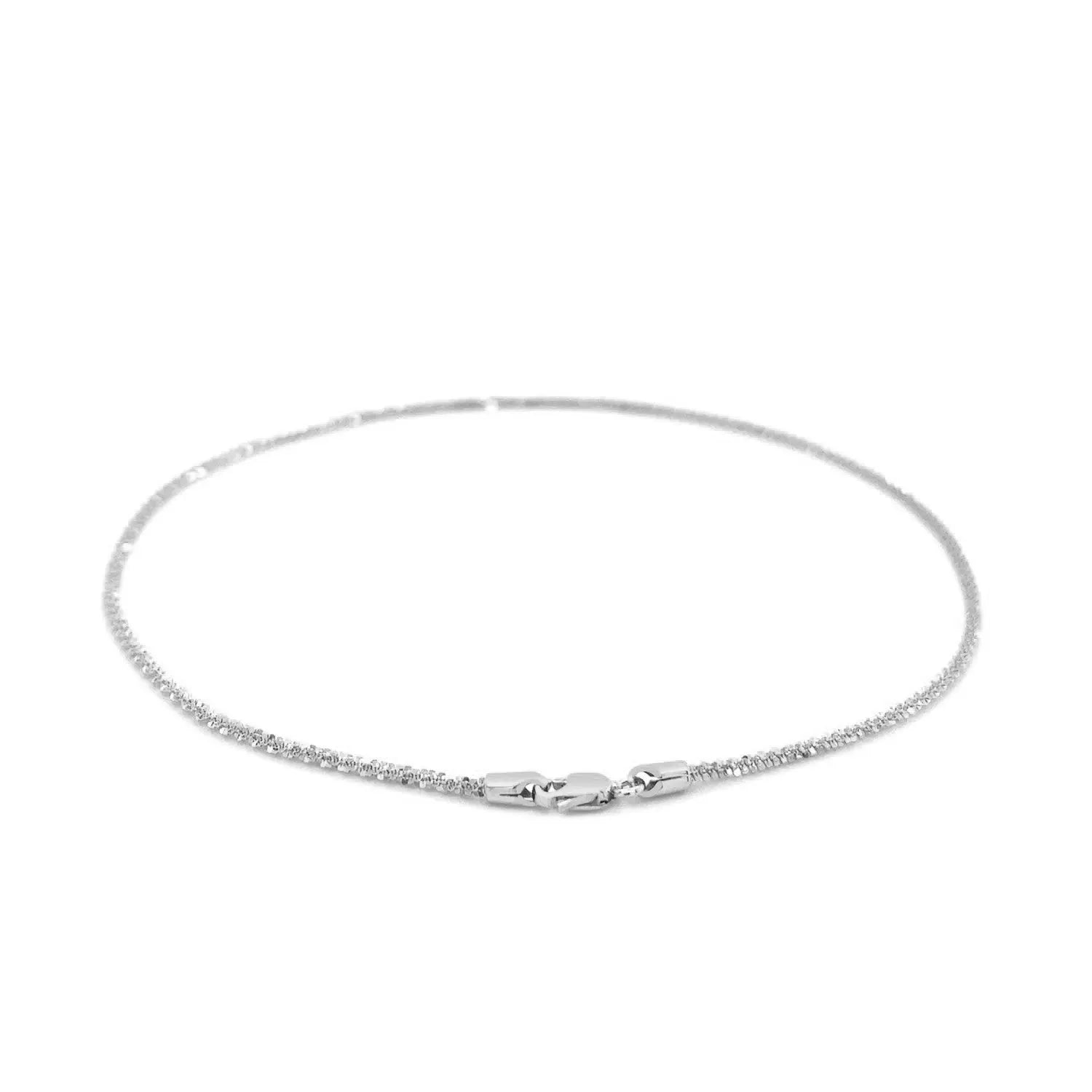 10k White Gold Sparkle Anklet 1.5mmMonde Trend