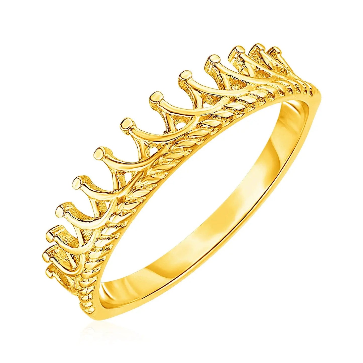 14k Yellow Gold Crown Motif Ring RCJ