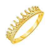 14k Yellow Gold Crown Motif Ring RCJ