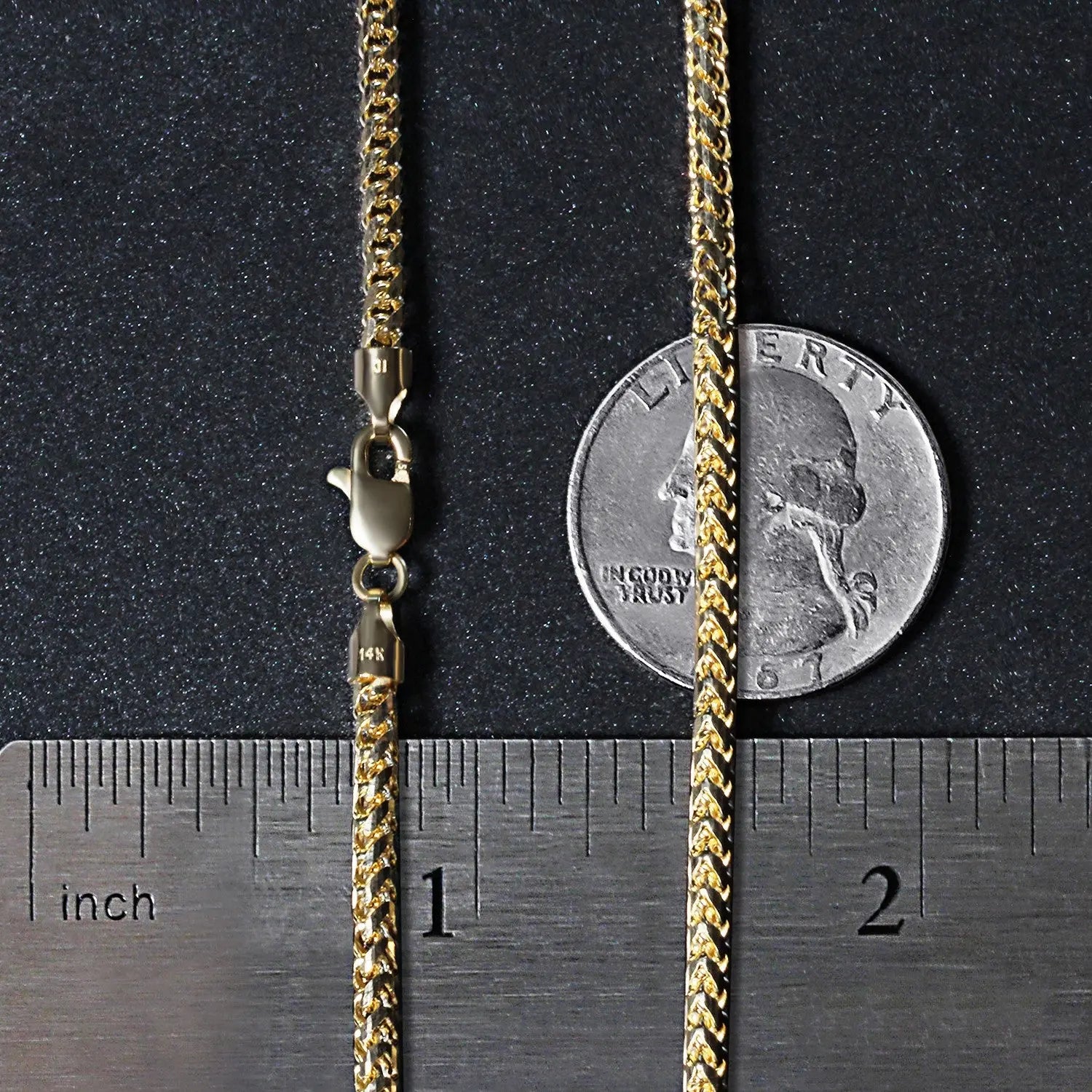 14k Yellow Solid Gold Diamond Cut Round Franco Chain (2.70 mm) RCJ