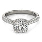 14k White Gold Halo Graduated Pave Shank Diamond Engagement Ring (1 1/3 cttw)Monde Trend