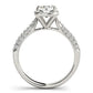 14k White Gold Halo Graduated Pave Shank Diamond Engagement Ring (1 1/3 cttw)Monde Trend