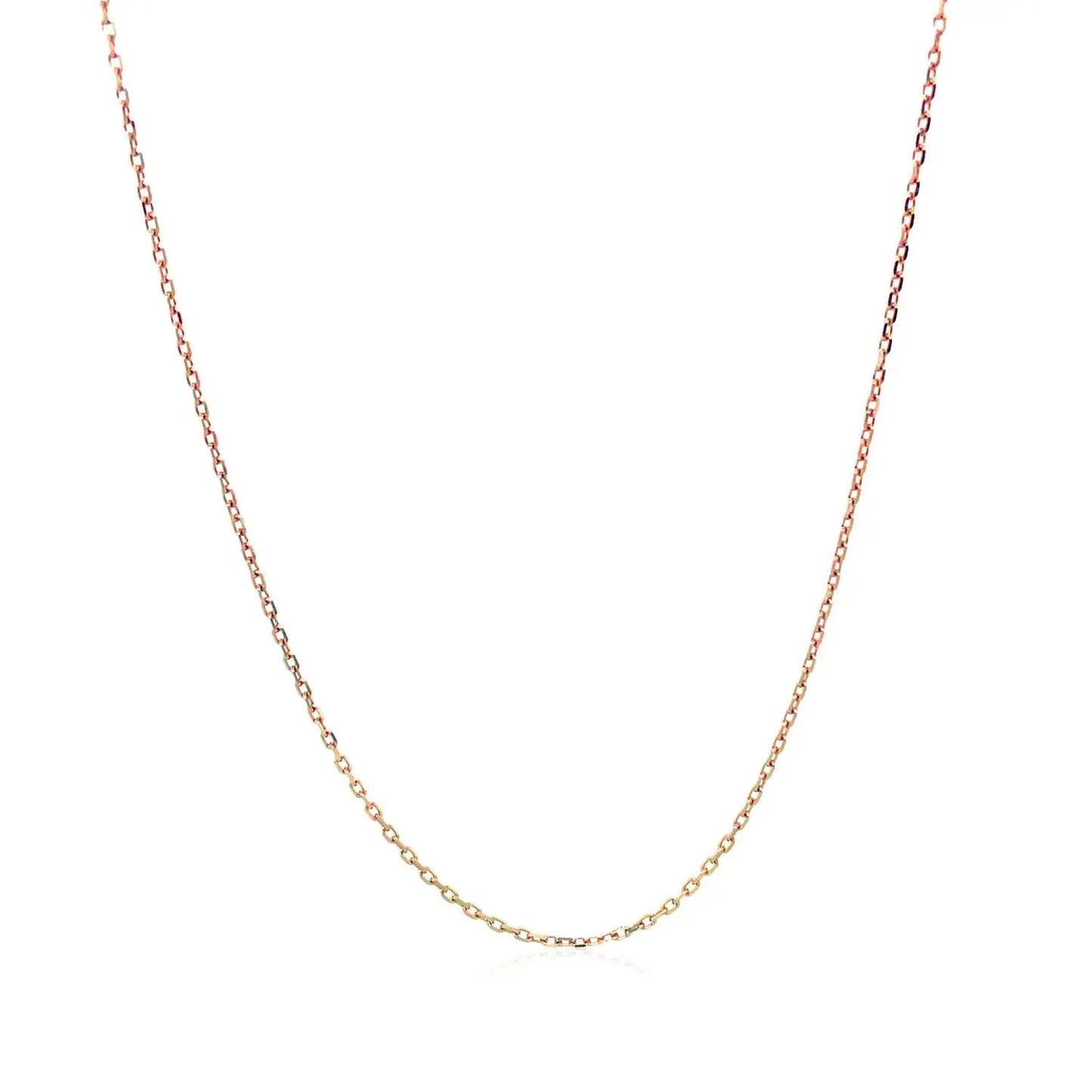 Diamond Cut Cable Link Chain in Rose Gold (0.87 mm) RCJ