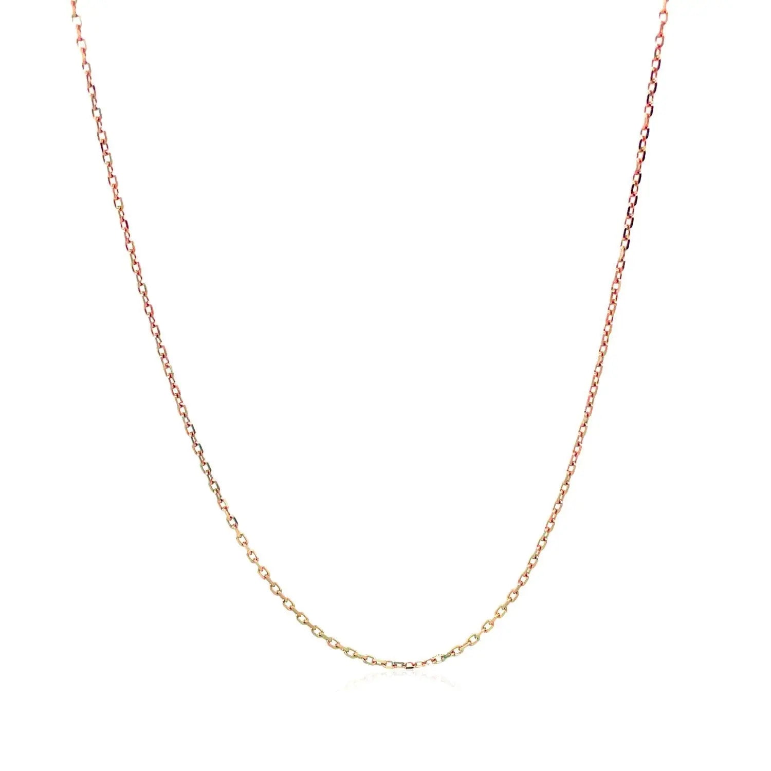 Diamond Cut Cable Link Chain in Rose Gold (0.87 mm) RCJ