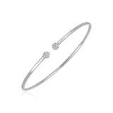 14k White Gold High Polish Diamond Cluster Bangle (2.00 mm)Monde Trend