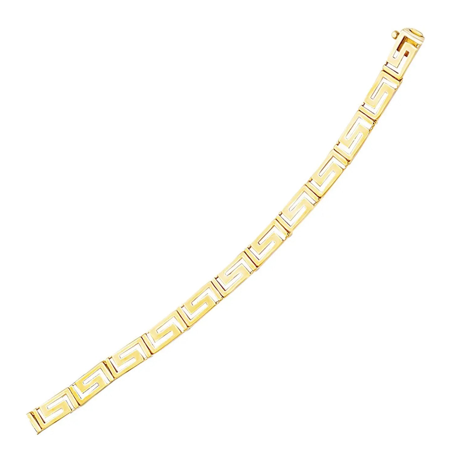 14k Yellow Gold Fancy Greek Key Motif Bracelet (6.35 mm) RCJ