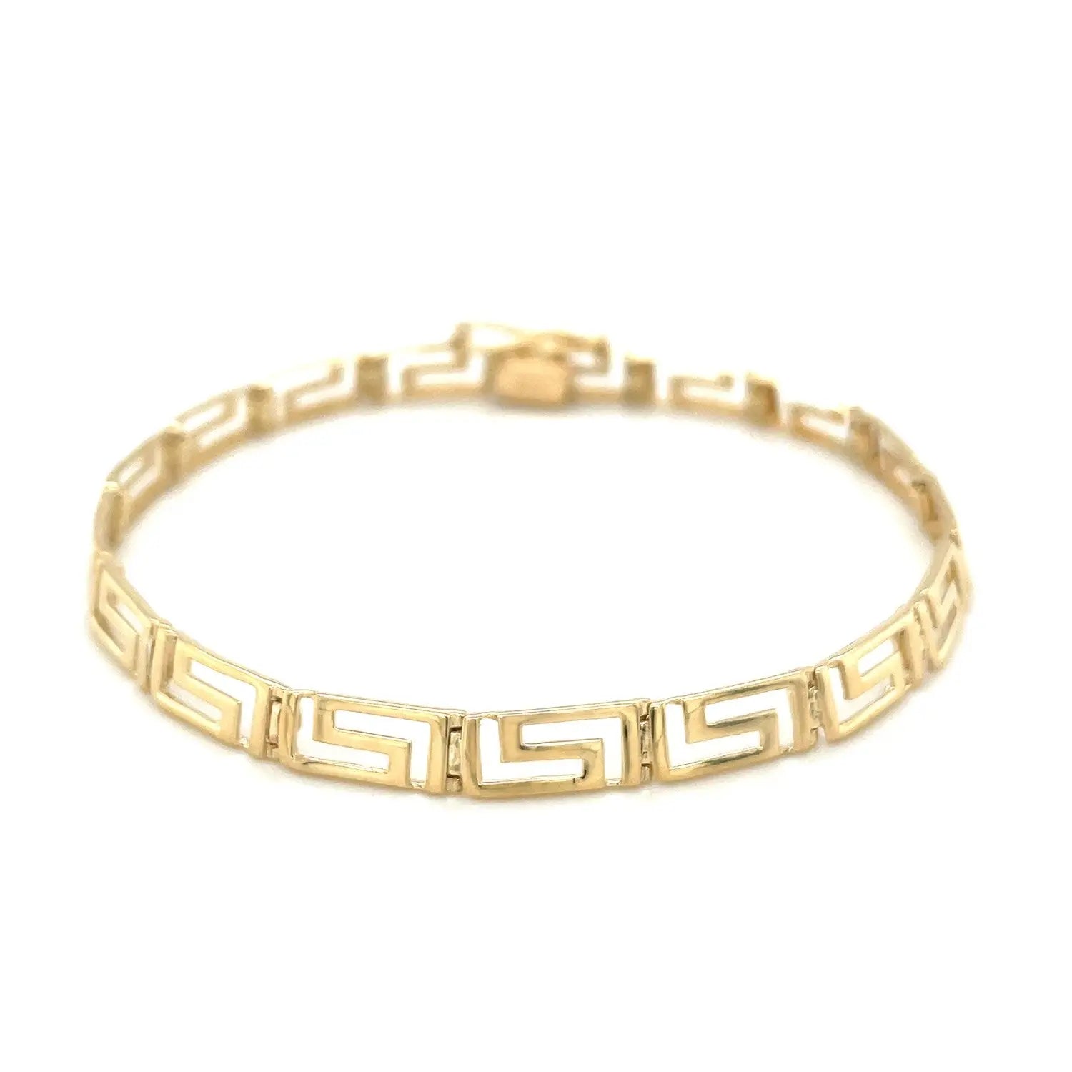 14k Yellow Gold Fancy Greek Key Motif Bracelet (6.35 mm) RCJ