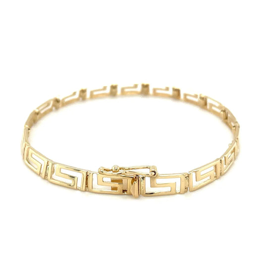 14k Yellow Gold Fancy Greek Key Motif Bracelet (6.35 mm) RCJ