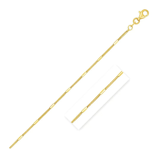 Diamond Cut Bar Links Pendant Chain in Yellow Gold (1.30 mm) RCJ