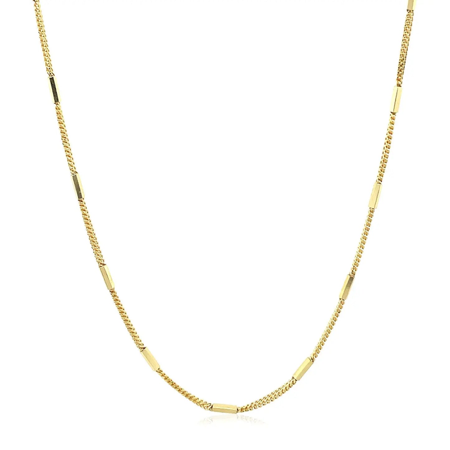 Diamond Cut Bar Links Pendant Chain in Yellow Gold (1.30 mm) RCJ