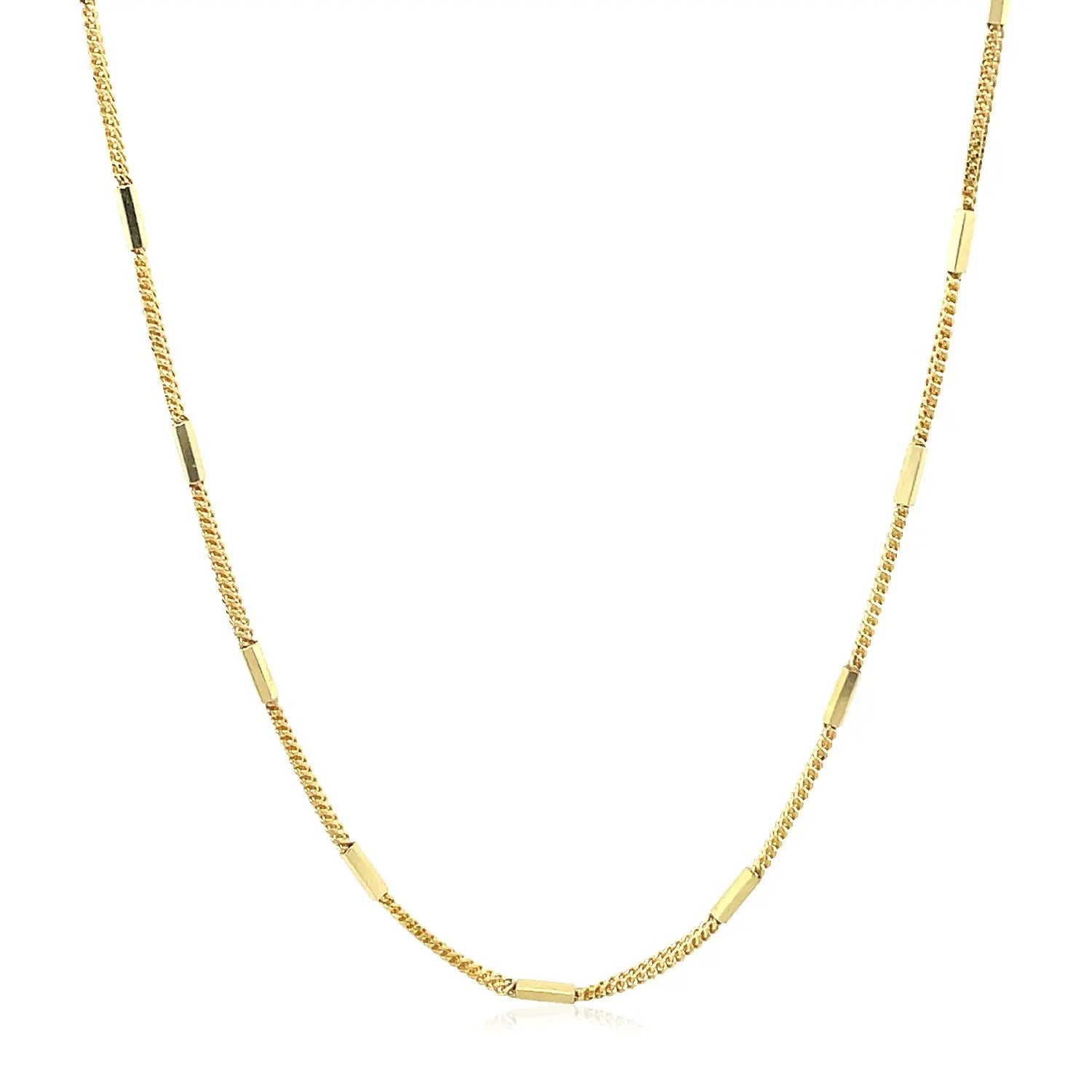 Diamond Cut Bar Links Pendant Chain in Yellow Gold (1.30 mm) RCJ