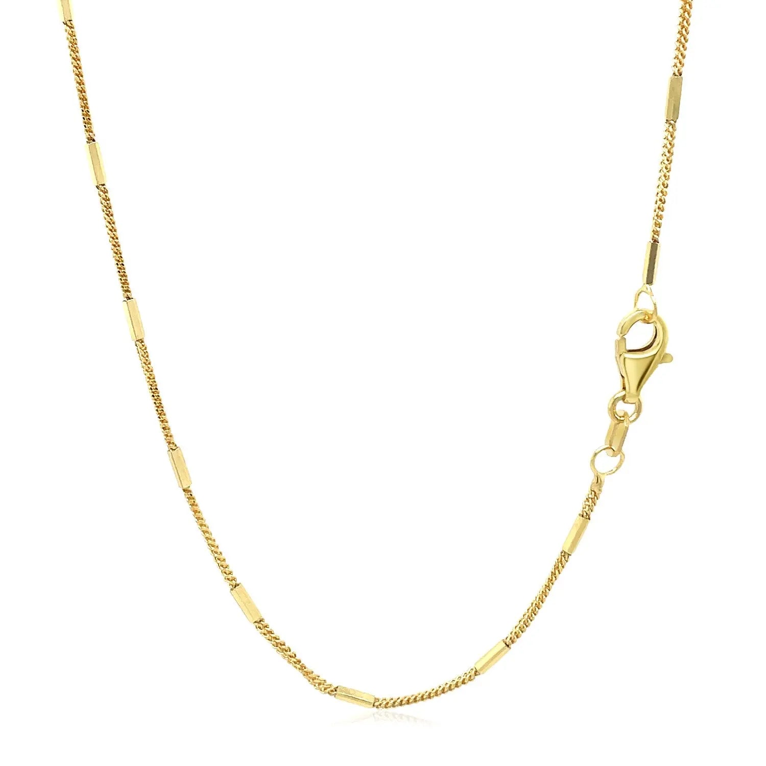 Diamond Cut Bar Links Pendant Chain in Yellow Gold (1.30 mm) RCJ