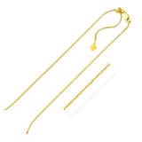 Sterling Silver Yellow Finish Adjustable Box Chain (1.40 mm) RCJ