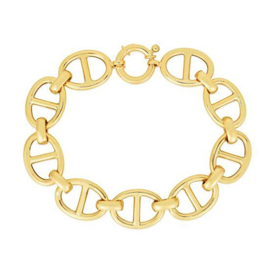 14k Yellow Gold High Polish Mariner Link Bracelet  (13.80 mm) RCJ