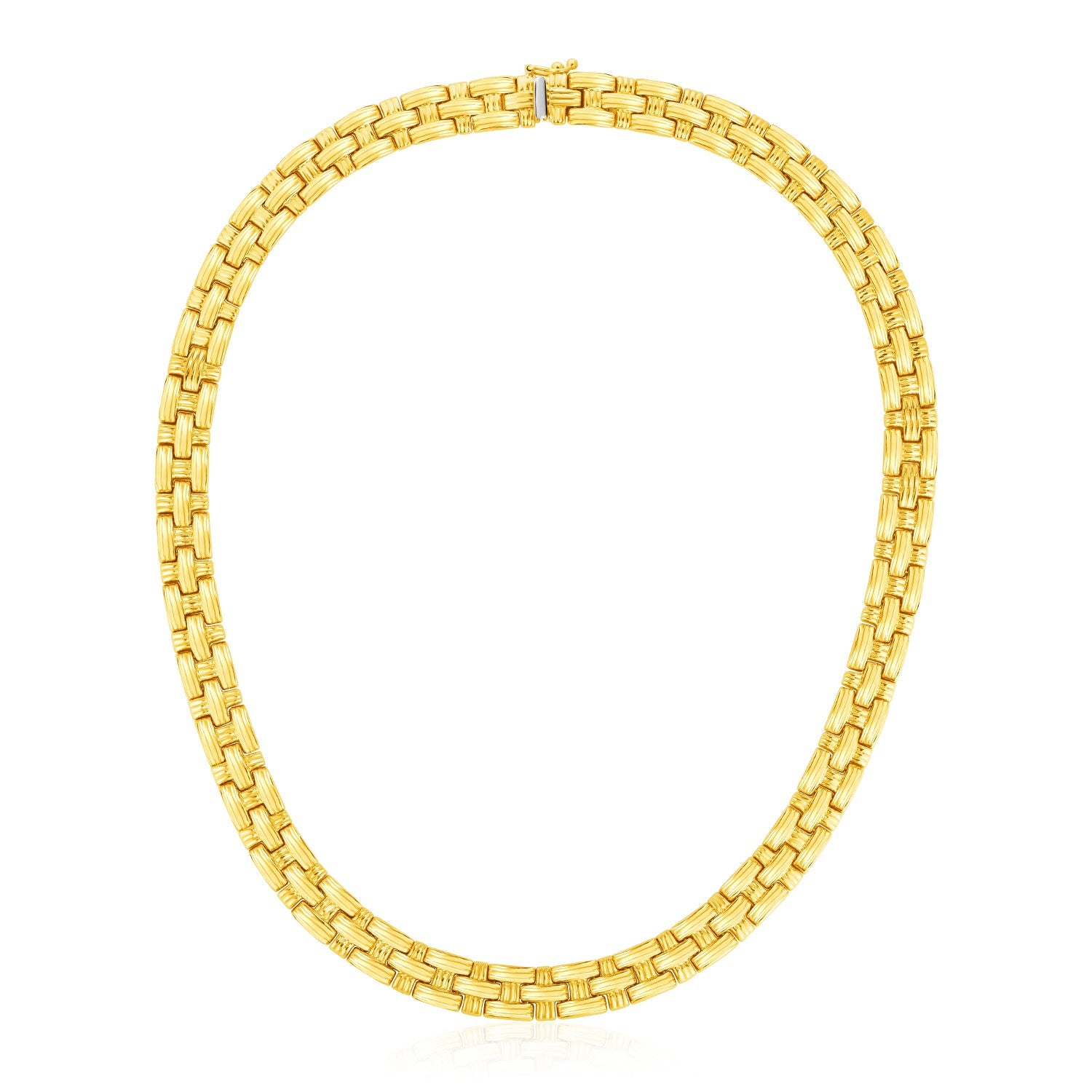 14k Yellow Gold Basket Weave Necklace RCJ