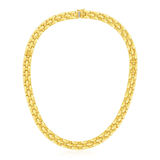 14k Yellow Gold Basket Weave Necklace RCJ