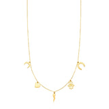 14K Yellow Gold Necklace with Polished Charms RCJ