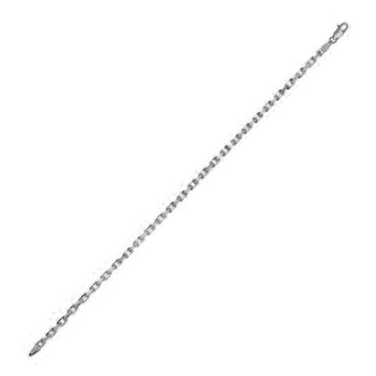 14k White Gold French Cable Chain Bracelet  (2.50 mm)Monde Trend