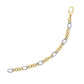 14k Two-Tone Gold Rope Motif Oval and Round Link Chain Bracelet (8.80 mm)Monde Trend