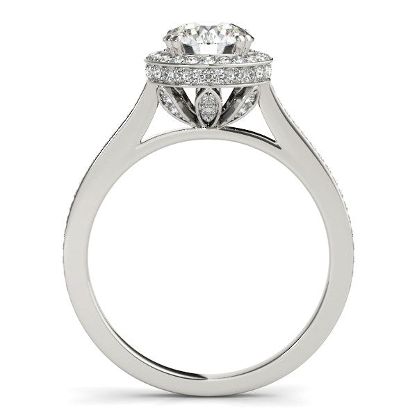 14k White Gold Classic Channel Slim Shank Diamond Engagement Ring (2 cttw)Monde Trend