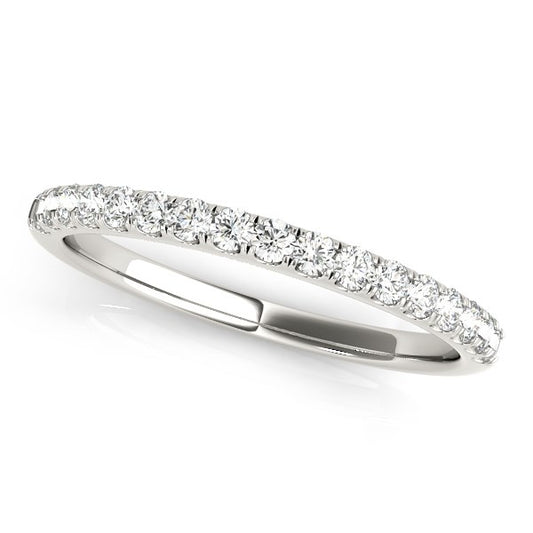 14k White Gold Diamond Scallop Setting Wedding Band (1/3 cttw)Monde Trend